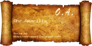 Ohr Amarilla névjegykártya